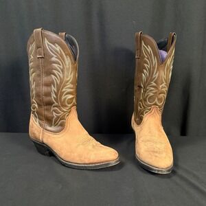 Laredo 5142 Leather Western Cowgirl Boots Two Tone Tan Brown Womens 7.5 M